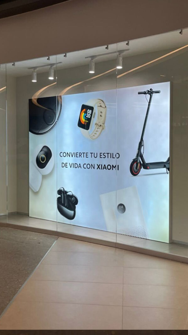 large fabric frame signage retail storfront